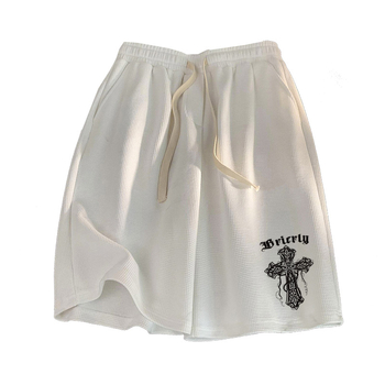 Korėjos stiliaus, 100% poliesteris, vaflių tekstūra, laisvi šortai vasarai