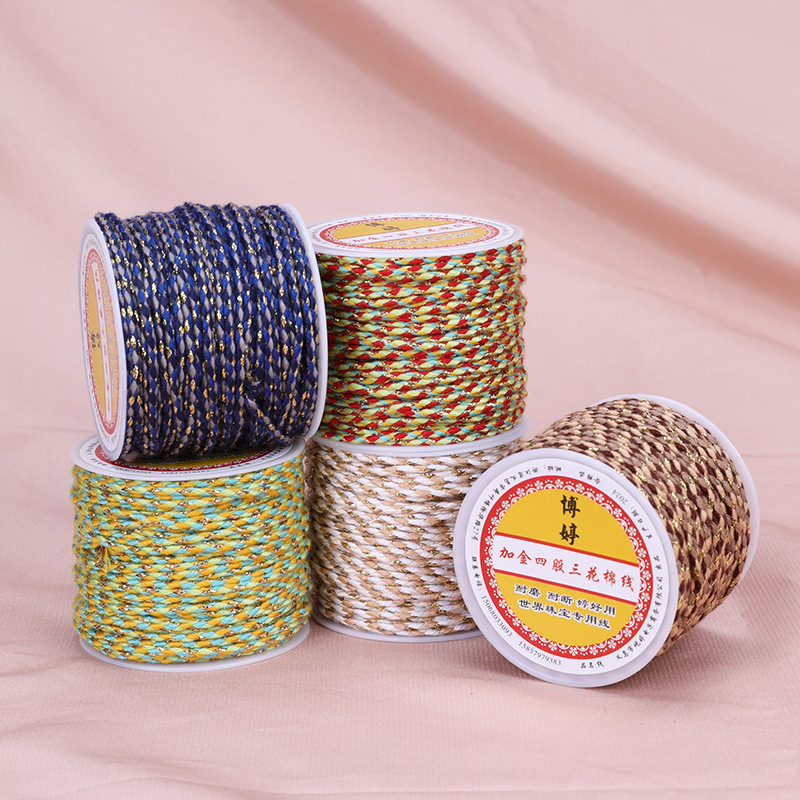 Жична тел за бижута — ръчно преплетена връв, народен стил, благородна шарка (Тип: Жична тел; Материал: Връв; Обработка: ръчно преплетена; Стил: народен; Шарка: благородна)