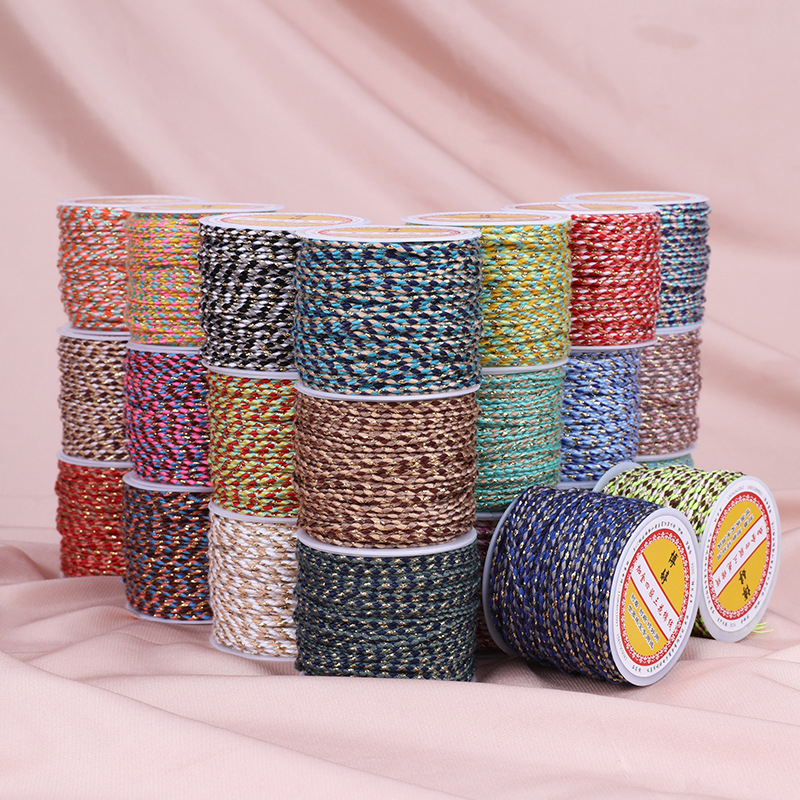 Жична тел за бижута — ръчно преплетена връв, народен стил, благородна шарка (Тип: Жична тел; Материал: Връв; Обработка: ръчно преплетена; Стил: народен; Шарка: благородна)