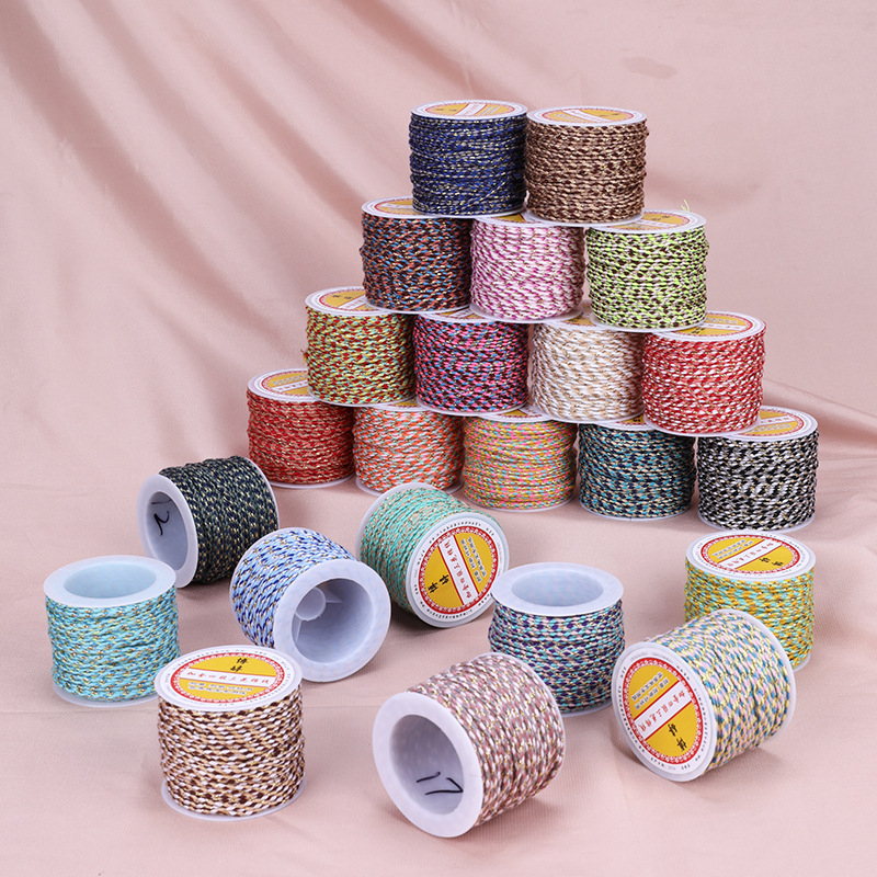 Жична тел за бижута — ръчно преплетена връв, народен стил, благородна шарка (Тип: Жична тел; Материал: Връв; Обработка: ръчно преплетена; Стил: народен; Шарка: благородна)