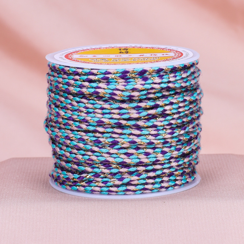 Жична тел за бижута — ръчно преплетена връв, народен стил, благородна шарка (Тип: Жична тел; Материал: Връв; Обработка: ръчно преплетена; Стил: народен; Шарка: благородна)