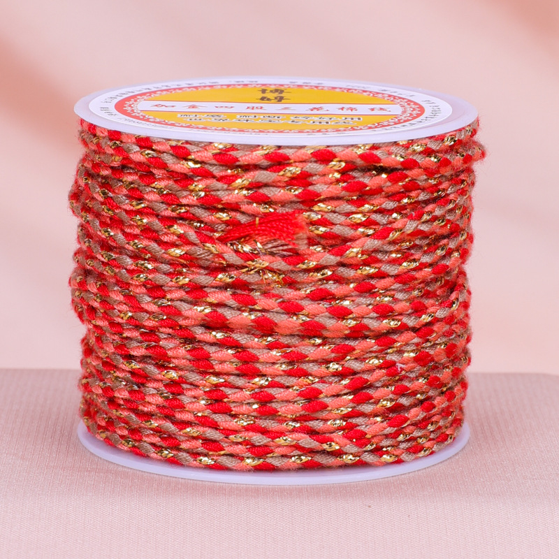 Жична тел за бижута — ръчно преплетена връв, народен стил, благородна шарка (Тип: Жична тел; Материал: Връв; Обработка: ръчно преплетена; Стил: народен; Шарка: благородна)