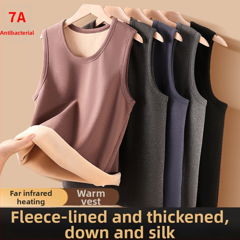 Vyrų termovest su fliso įdėklu, down-silk audinys, storis 251–300 g/m², apvali kakla