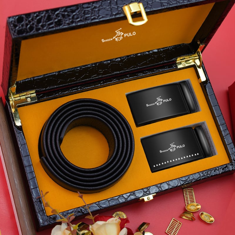 Paul Light Luxury ανδρική ζώνη με μοτίβο κροκοδειλου και αυτόματο κούμπωμα – κούμπωμα από κράμα, χειροποίητη, εθνο-εξωτικό στυλ