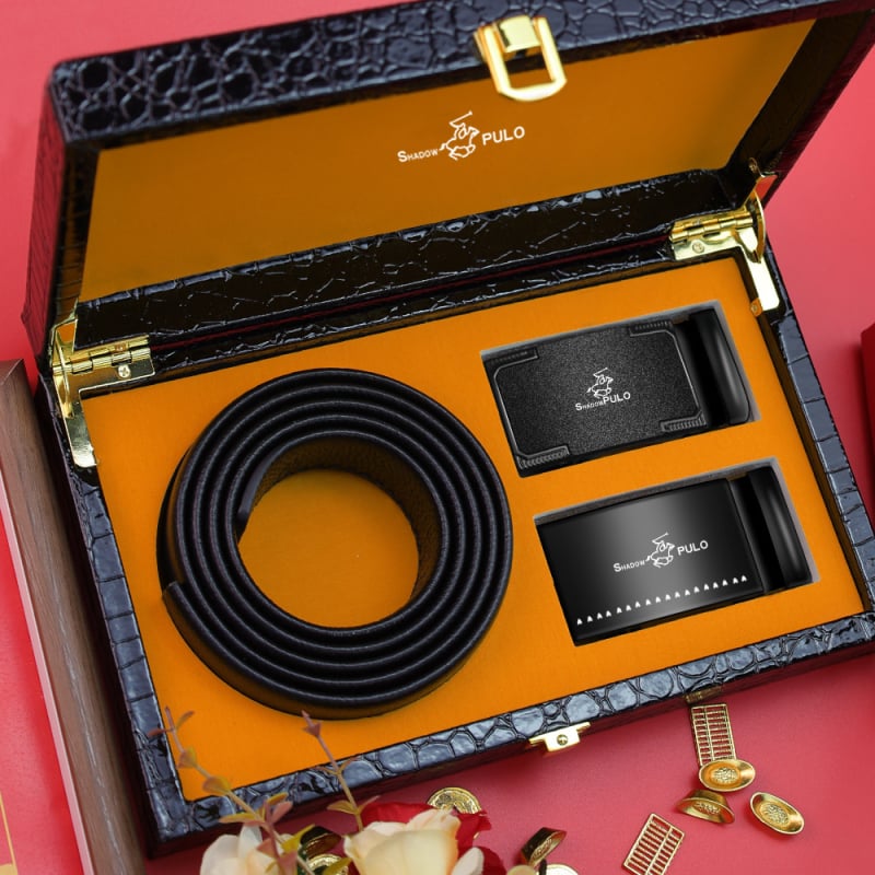 Paul Light Luxury ανδρική ζώνη με μοτίβο κροκοδειλου και αυτόματο κούμπωμα – κούμπωμα από κράμα, χειροποίητη, εθνο-εξωτικό στυλ