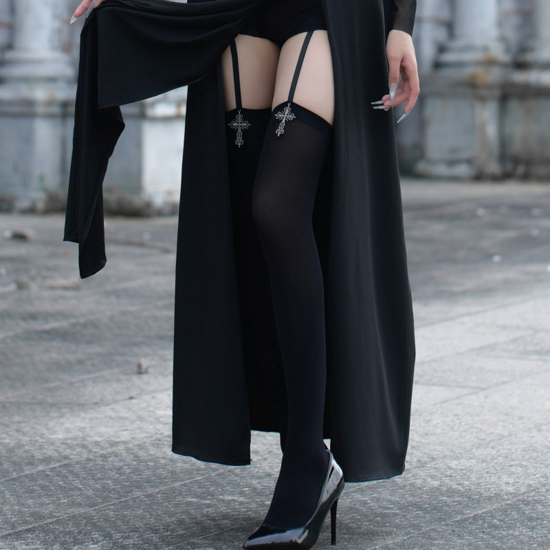 Halloween suaugusiųjų seksuali vienuolės cosplay kostiumas – moterims 18–24 metų, poliesteris, 70-80% sudėtis, ruduo 2025