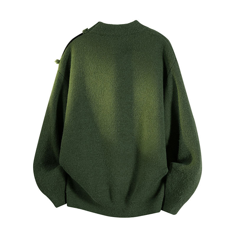 Pleten džemper s kapuljom, slobodan kroj, okrugli ovratnik, dugi rukavi, jacquard vezenje