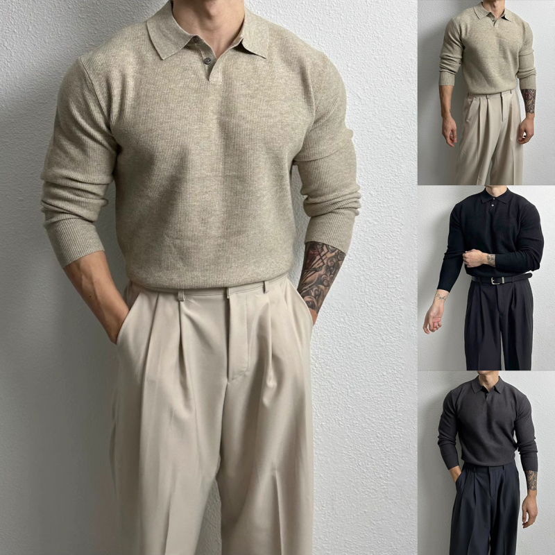 Pleten pulover - prozračan, visoka elastičnost, pruge, okrugli izrez, dugi rukavi (prozračan; visoka elastičnost; pruge; okrugli izrez; dugi rukavi)