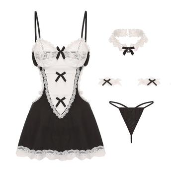 Костюм за игра на роли: униформа за прислужница, Milk Silk плат, полиестер 95–100%, пролет 2025