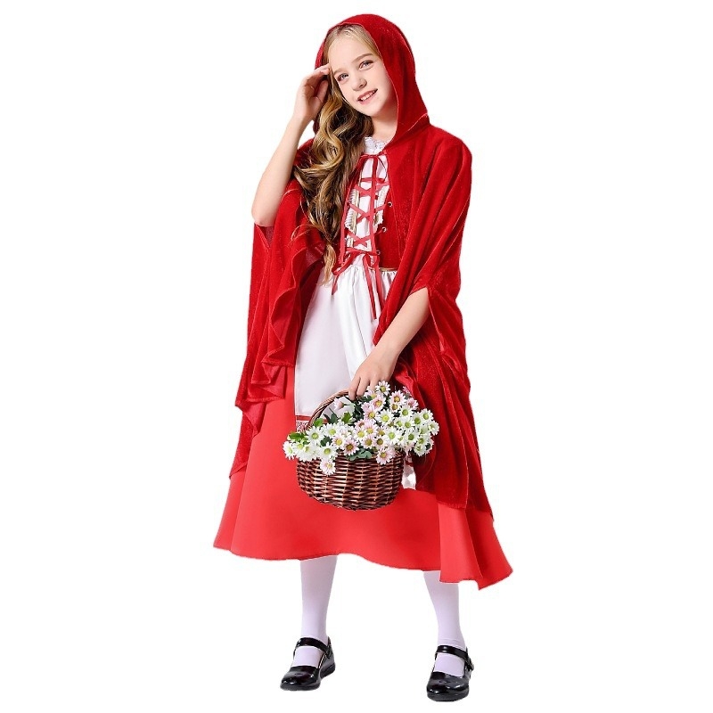 Raudonosios kepuraitės cosplay kostiumas scenos dramoje - moterims, poliesterio audinys 90–95%, prekių ženklas Hiru