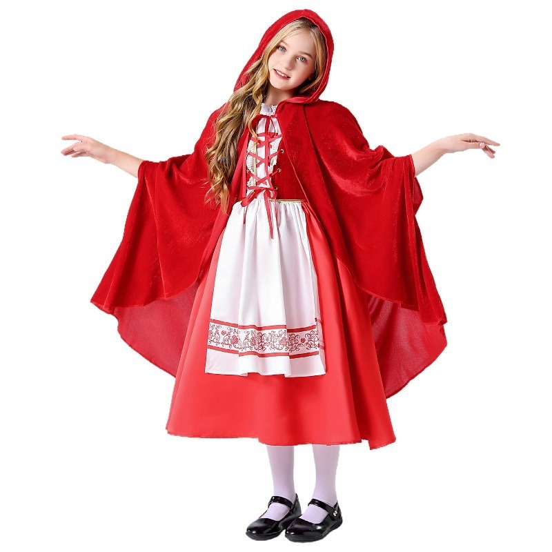 Raudonosios kepuraitės cosplay kostiumas scenos dramoje - moterims, poliesterio audinys 90–95%, prekių ženklas Hiru