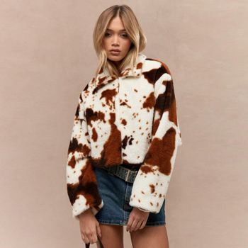 Nazada fleece kardiganas su spausdinta, 95% poliesteris, elastanas <30%, žiema 2025