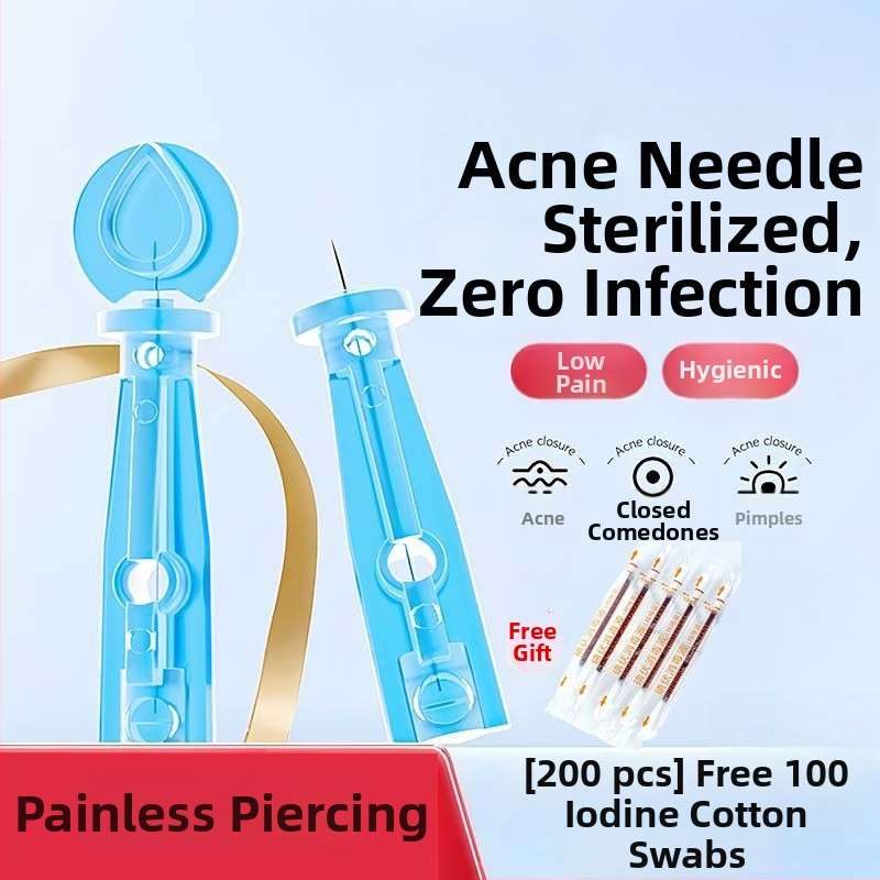 Vienkartinė nerūdijančio plieno aknės adata, skirta komedonams ir juodoms dėmėms (labai plona)