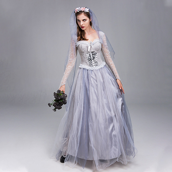 Cosplay suknelė moterims – vaiduoklių nuotaka, poliesterio audinys, poliesterio pluoštas, prekinis ženklas Yixiaoyi, etninis stilius, literatūrinis retro