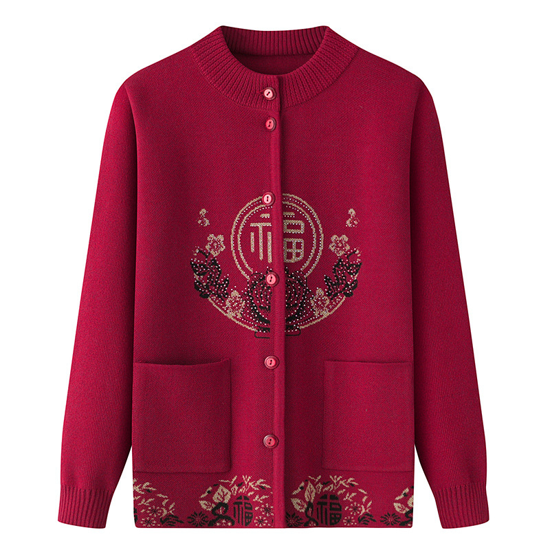 Kardiganas iš poliesterio su fliso pamušalu, žiema 2024, ilgos rankovės, įprasto ilgio (50–65 cm)