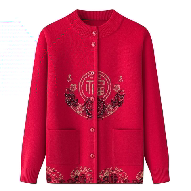 Kardiganas iš poliesterio su fliso pamušalu, žiema 2024, ilgos rankovės, įprasto ilgio (50–65 cm)