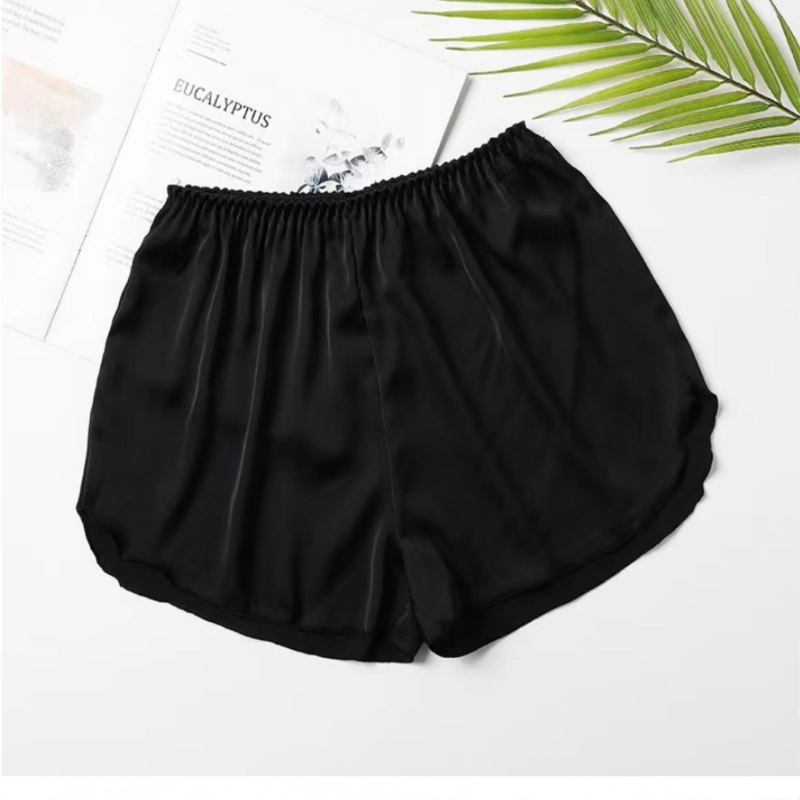 Női Ice Silk pizsama készlet — Luxus kardigán stílus, V-nyak, 3/4-ujjak, rövidnadrág, 80–90% poliészter