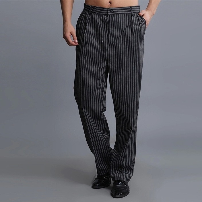 Vyrų virtuvės šefų darbo kelnės - drėgmės valdymas, laisvas kirpimas, tvirtos ir atsparios dėvėjimui, visiems metų laikams, 100% akrilas