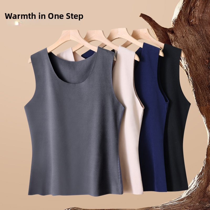 Vīriešu bieza termo veste ar flīsa iekšpusi, ar patch, U kakla izgriezums, pulovera stila bez rāvējslēdzēja, 70-80% poliesters, 201-250 g/m²