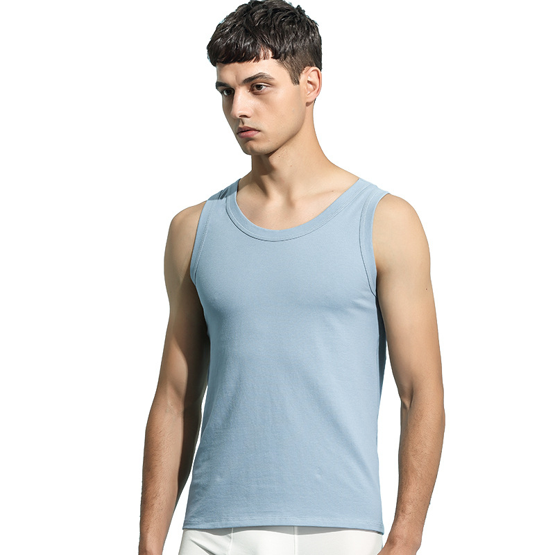 Vyrų I formos medvilninė liemenė, 95–100% medvilnė, apvalus kaklo iškirptė, vasara 2024