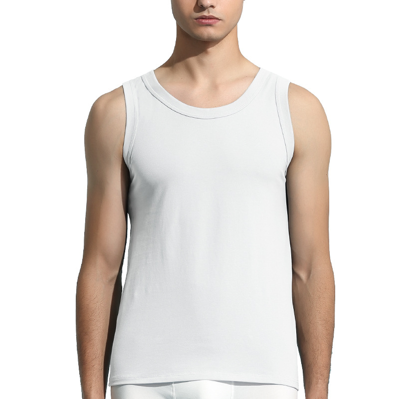 Vyrų I formos medvilninė liemenė, 95–100% medvilnė, apvalus kaklo iškirptė, vasara 2024