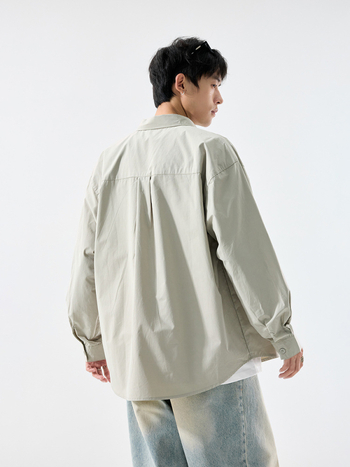 Pikkade varrukatega särk jaapani stiilis tööriietele, vaba lõige, 96%+ puuvill, lapel-kaelus, sobib kevadeks ja sügiseks