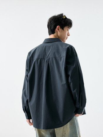 Pikkade varrukatega särk jaapani stiilis tööriietele, vaba lõige, 96%+ puuvill, lapel-kaelus, sobib kevadeks ja sügiseks