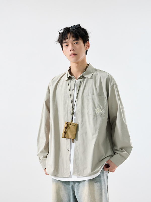 Pikkade varrukatega särk jaapani stiilis tööriietele, vaba lõige, 96%+ puuvill, lapel-kaelus, sobib kevadeks ja sügiseks