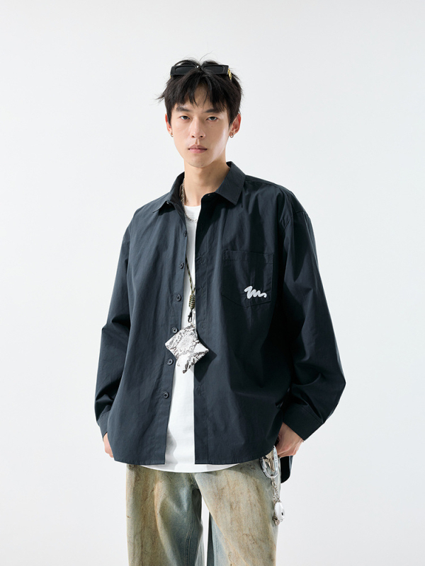 Pikkade varrukatega särk jaapani stiilis tööriietele, vaba lõige, 96%+ puuvill, lapel-kaelus, sobib kevadeks ja sügiseks