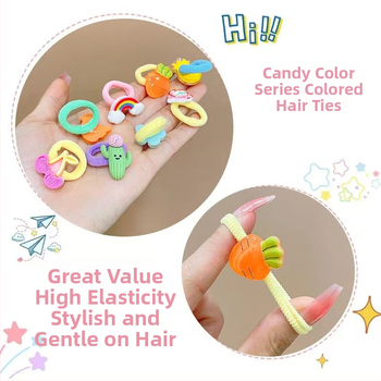 Vaikams skirtos plaukų gumelės iš audinio, rankų darbo, korėjietiško stiliaus, vaivorykštės raštas