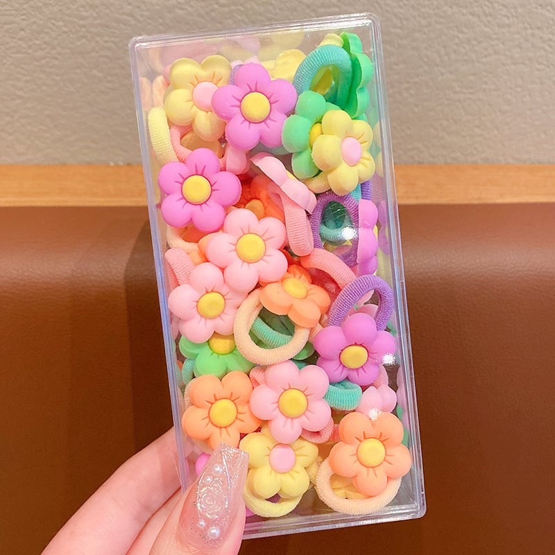 Vaikams skirtos plaukų gumelės iš audinio, rankų darbo, korėjietiško stiliaus, vaivorykštės raštas