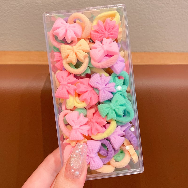 Vaikams skirtos plaukų gumelės iš audinio, rankų darbo, korėjietiško stiliaus, vaivorykštės raštas