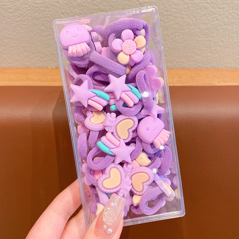 Vaikams skirtos plaukų gumelės iš audinio, rankų darbo, korėjietiško stiliaus, vaivorykštės raštas