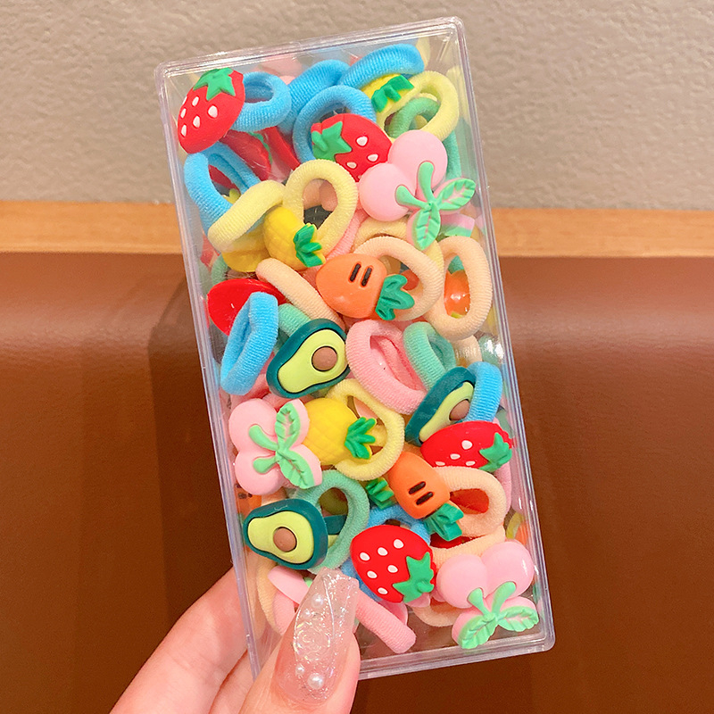 Vaikams skirtos plaukų gumelės iš audinio, rankų darbo, korėjietiško stiliaus, vaivorykštės raštas