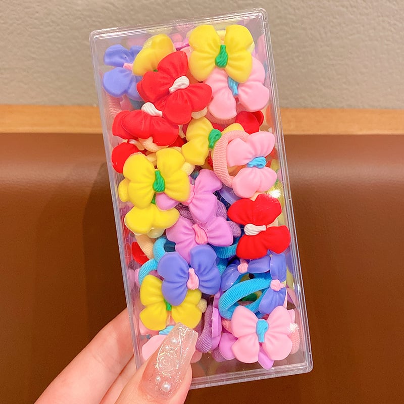 Vaikams skirtos plaukų gumelės iš audinio, rankų darbo, korėjietiško stiliaus, vaivorykštės raštas