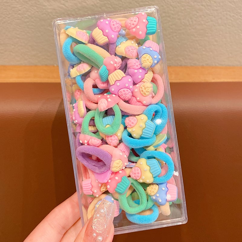 Vaikams skirtos plaukų gumelės iš audinio, rankų darbo, korėjietiško stiliaus, vaivorykštės raštas