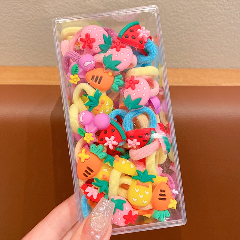 Vaikams skirtos plaukų gumelės iš audinio, rankų darbo, korėjietiško stiliaus, vaivorykštės raštas