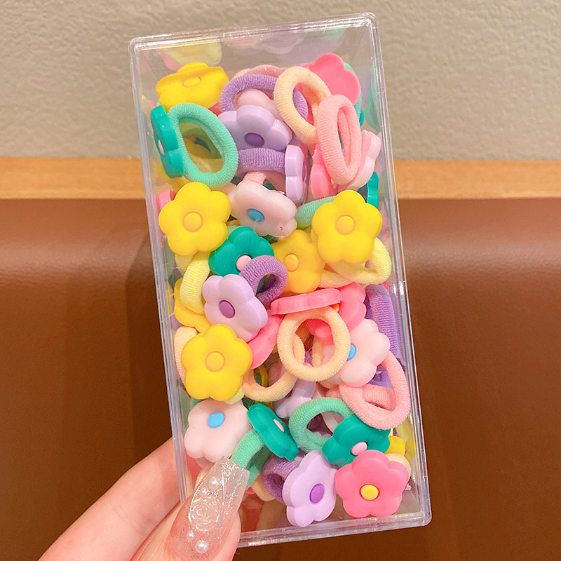 Vaikams skirtos plaukų gumelės iš audinio, rankų darbo, korėjietiško stiliaus, vaivorykštės raštas