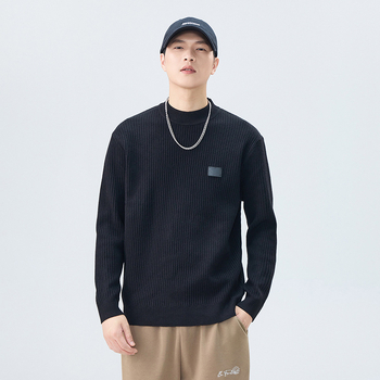 Pleteni vuneni pulover, uski kroj, visok ovratnik, debeli materijal, donji rub s rebrima, antibakterijska tkanina