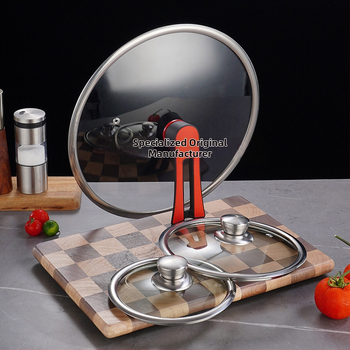 Stiklinis dangtelis T tipo keptuvėms ir wok, universalus, svoris iki 1 kg, šiuolaikiškas minimalistinis stilius