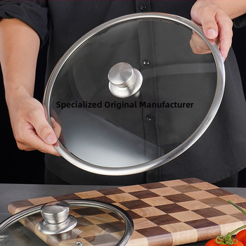 Stiklinis dangtelis T tipo keptuvėms ir wok, universalus, svoris iki 1 kg, šiuolaikiškas minimalistinis stilius