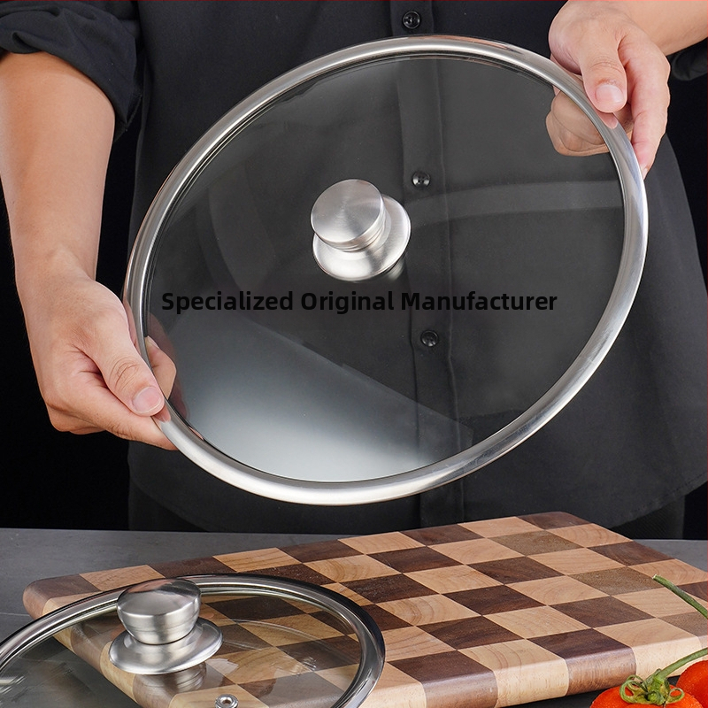 Stiklinis dangtelis T tipo keptuvėms ir wok, universalus, svoris iki 1 kg, šiuolaikiškas minimalistinis stilius