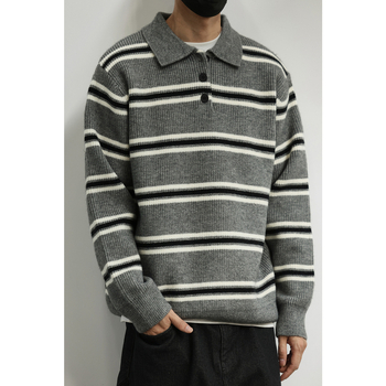 Pleteni pulover s reverom, dugi rukavi, 100% poliester, prozračan i topao