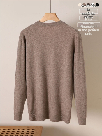 Плетен пуловер с V-образно деколте, свободен силует, вълнена смес, Зима 2025.