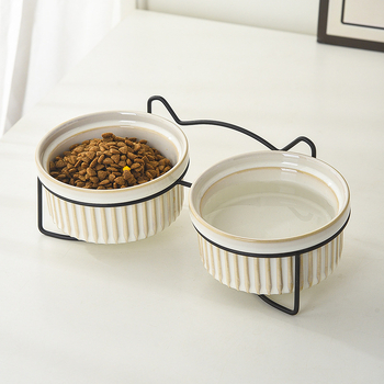 JUNPUN Κεραμικό μπολ γάτας – Μπολ για φαγητό και νερό γάτας, 20 τεμάχια σε συσκευασία, αξεσουάρ κατοικίδιων