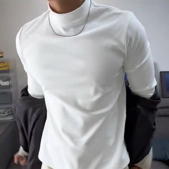 Vyriskas fliso megztinis su aukštu kaklu, ilgomis rankovėmis, poliesterio mišinio 96%+, žieminė versija 2025