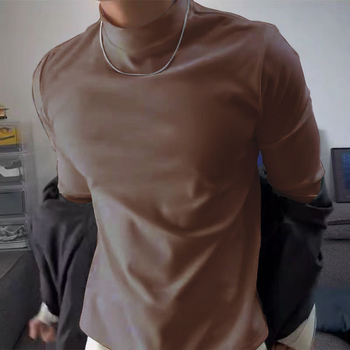 Vyriskas fliso megztinis su aukštu kaklu, ilgomis rankovėmis, poliesterio mišinio 96%+, žieminė versija 2025