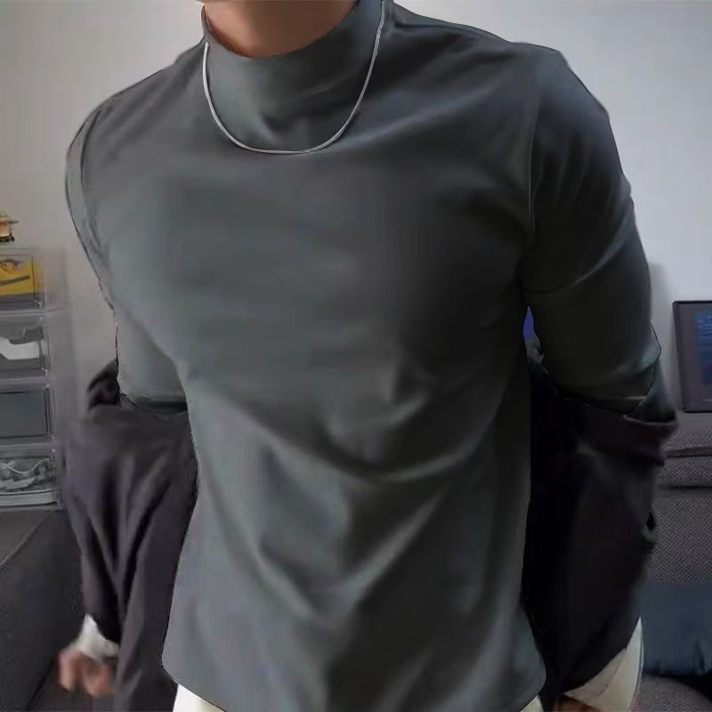 Vyriskas fliso megztinis su aukštu kaklu, ilgomis rankovėmis, poliesterio mišinio 96%+, žieminė versija 2025