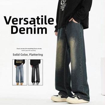 Vīriešu džinsi ar fleece apšuvumu ziemai, taisa griezuma, viduklis vidējā augstumā, rāvējslēdzējs, kokvilnas maisījums