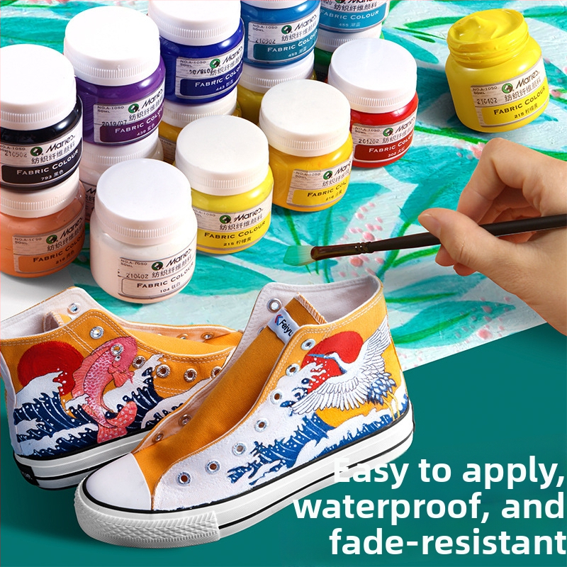 Tekstila pigmentu krāsa ar augu pigmentiem – 50 ml pudelē, ūdensizturīga, izturīga pret izbalēšanu